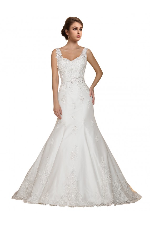 V-Neck Lace Cap Sleeves Ivory Wedding Dress Edinburgh
