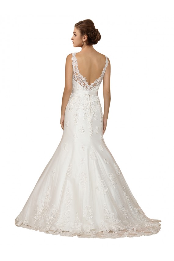 V-Neck Lace Cap Sleeves Ivory Wedding Dress Edinburgh