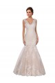 V-Neck Lace Sleeveless Ivory & Champagne Modern Wedding Dress Edinburgh