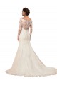 Bateau Neck Lace Long Sleeves Ivory Sexy Wedding Dress Edinburgh