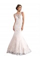 Illusion Neck Tulle & Lace Sleeveless Ivory & Champagne Wedding Dress Edinburgh