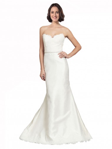 Sweetheart Satin & Lace Sleeveless Ivory Bridal Dress Edinburgh