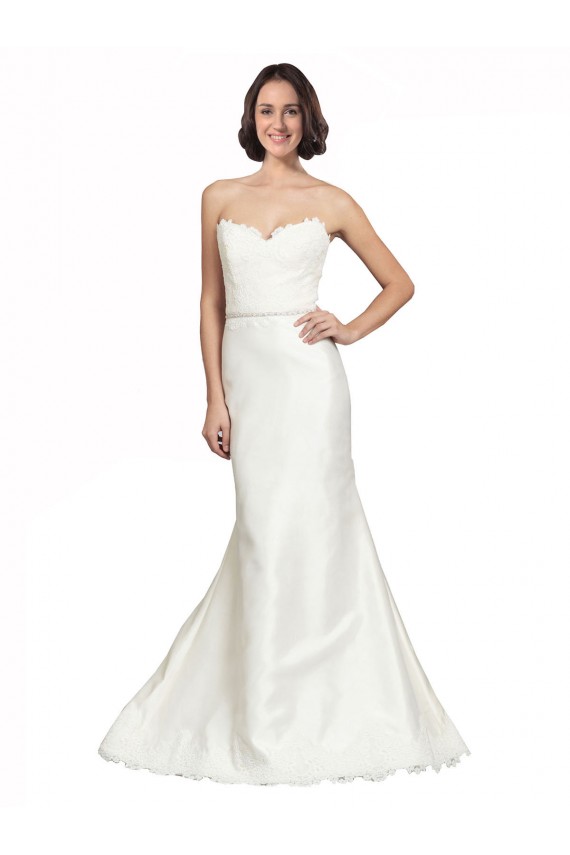 Sweetheart Satin & Lace Sleeveless Ivory Bridal Dress Edinburgh