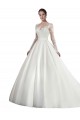 Illusion Neck Satin & Lace Long Sleeves White Wedding Dress Edinburgh