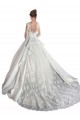 Illusion Neck Satin & Lace Long Sleeves White Wedding Dress Edinburgh