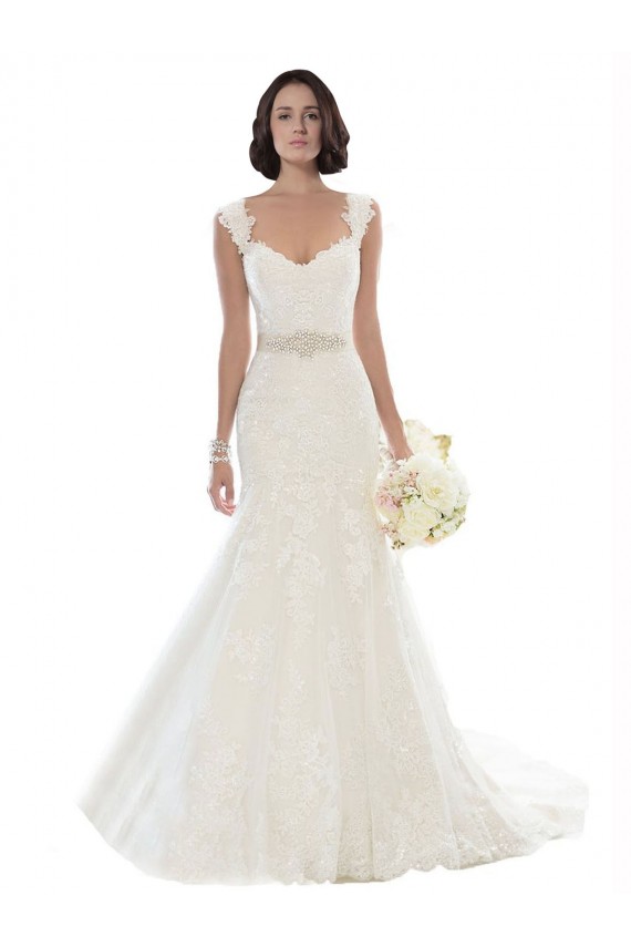 Off the Shoulder Lace Sleeveless White Beach Wedding Dress Edinburgh