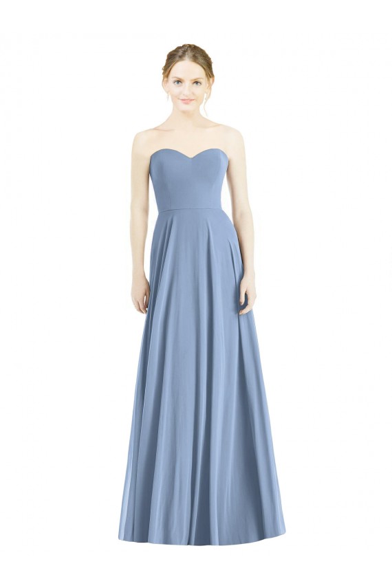 Sweetheart Soft Chiffon Sleeveless Dusty Blue Evening Dress / Bridesmaid Dress Edinburgh