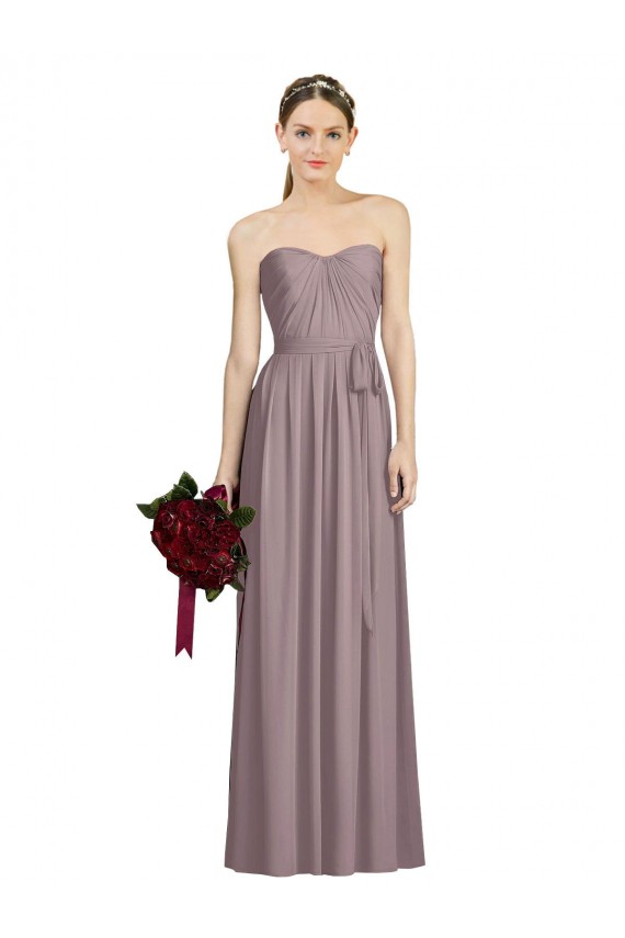 Sweetheart Soft Chiffon Sleeveless Dusty Rose Bridesmaid Dress Edinburgh