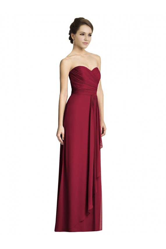 Sweetheart Soft Chiffon Sleeveless Burgundy Formal Dress / Bridesmaid Dress Edinburgh