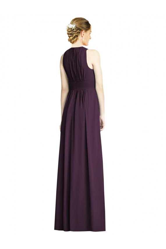 V-Neck Soft Chiffon Sleeveless Grape Bridesmaid Dress Edinburgh