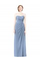 Strapless Chiffon Sleeveless Dusty Blue Formal Dresses / Bridesmaid Dresses Edinburgh