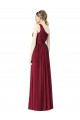 One Shoulder Soft Chiffon Sleeveless Burgundy Bridesmaid Gown Edinburgh