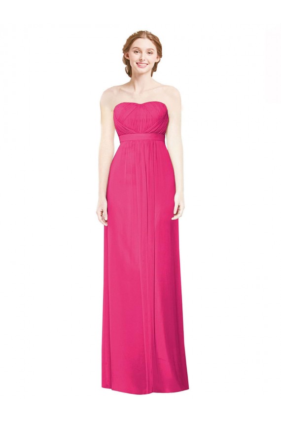 Strapless Soft Chiffon Sleeveless Azalea Bridesmaid Dress Edinburgh