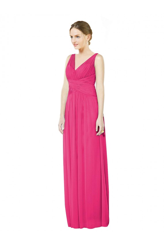 V-Neck Soft Chiffon Sleeveless Open Back Azalea Bridesmaid Dress Edinburgh