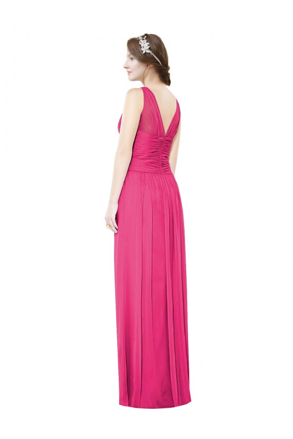 V-Neck Soft Chiffon Sleeveless Open Back Azalea Bridesmaid Dress Edinburgh