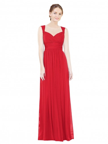 Sweetheart Chiffon Sleeveless Red Bridesmaid Dress / Evening Dress Edinburgh
