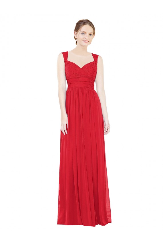 Sweetheart Chiffon Sleeveless Red Bridesmaid Dress / Evening Dress Edinburgh