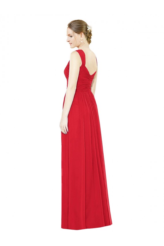 Sweetheart Chiffon Sleeveless Red Bridesmaid Dress / Evening Dress Edinburgh