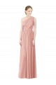 One Shoulder Soft Chiffon Sleeveless Bliss Pink Bridesmaid Dress Edinburgh
