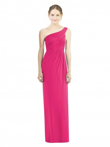 One Shoulder Soft Chiffon Sleeveless Azalea Bridesmaid Dress Edinburgh