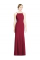 Spaghetti Straps Soft Chiffon Sleeveless Burgundy Bridal Party Dress Edinburgh