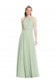 Halter Neck Chiffon Sleeveless Sage Bridesmaid Dress / Evening Dress Edinburgh