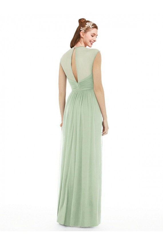 Sweetheart Soft Chiffon Cap Sleeves Sage Formal Dress / Bridesmaid Dress Edinburgh