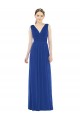 V-Neck Soft Chiffon Sleeveless Royal Blue Bridesmaid Gowns Edinburgh