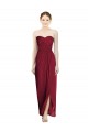 Sheath Soft Chiffon Sleeveless Long Burgundy Bridesmaid Dress Edinburgh