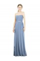 Strapless Soft Chiffon Sleeveless Dusty Blue Bridesmaid Dress Edinburgh