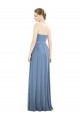 Strapless Soft Chiffon Sleeveless Dusty Blue Bridesmaid Dress Edinburgh