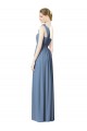 One Shoulder Soft Chiffon Sleeveless Dusty Blue Bridesmaid Dress Edinburgh