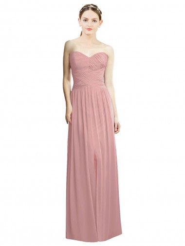 Sweetheart Chiffon Sleeveless Dusty Pink Bridesmaid Dress / Evening Dress Edinburgh