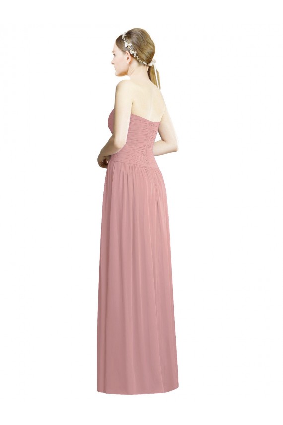 Sweetheart Chiffon Sleeveless Dusty Pink Bridesmaid Dress / Evening Dress Edinburgh