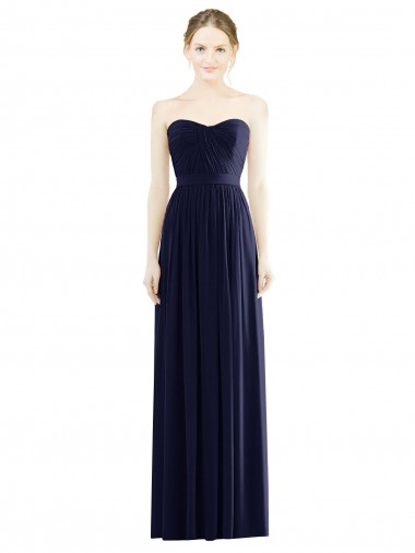 Sweetheart Soft Chiffon Sleeveless Dark Navy Formal Evening Gown / Bridesmaid Dress Edinburgh