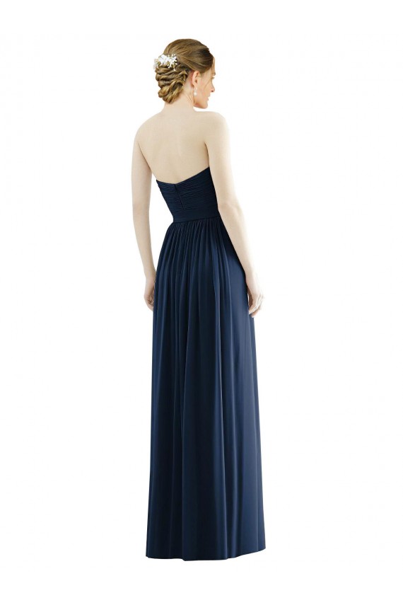 Sweetheart Soft Chiffon Sleeveless Dark Navy Formal Evening Gown / Bridesmaid Dress Edinburgh