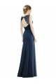 Illusion Neck Soft Chiffon & Lace Sleeveless Dark Navy Bridesmaid Dress Edinburgh