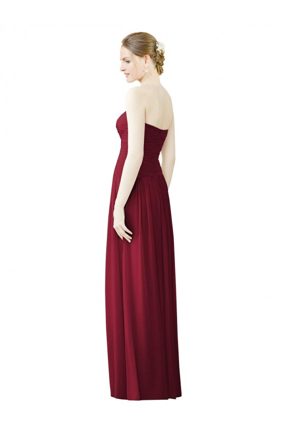 Sweetheart Soft Chiffon Sleeveless Burgundy Evening Dress / Bridesmaid Dress Edinburgh