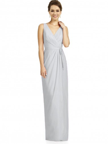 V-Neck Soft Chiffon Sleeveless V-Back Frost Bridesmaid Dress Edinburgh