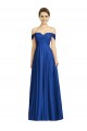 Off the Shoulder Soft Chiffon Cap Sleeves Royal Blue Semi Formal Evening Dress / Bridesmaid Dress Edinburgh