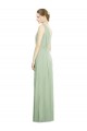V-Neck Soft Chiffon Sleeveless V-Back Sage Bridesmaid Dress Edinburgh
