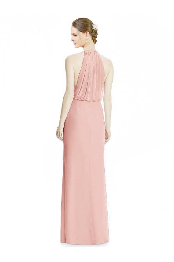 Halter Neck Soft Chiffon Sleeveless Bliss Pink Bridesmaid Dress Edinburgh