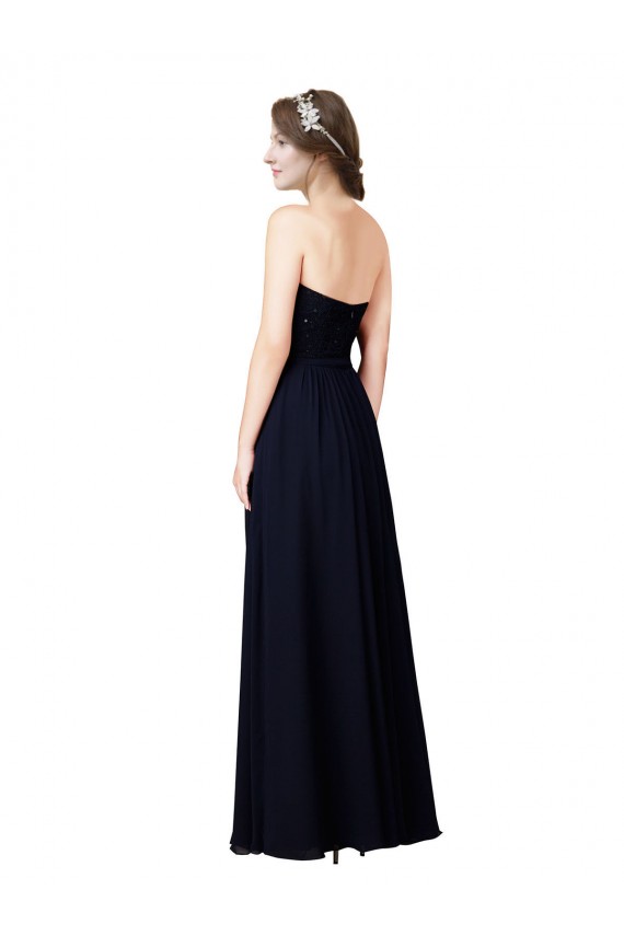 Sweetheart Soft Chiffon Sleeveless Dark Navy Formal Dress / Bridesmaid Dress Edinburgh
