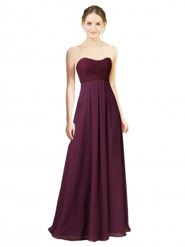Sweetheart Chiffon Sleeveless Grape Bridesmaid Dress Edinburgh