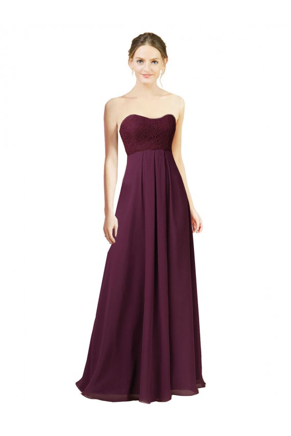 Sweetheart Chiffon Sleeveless Grape Bridesmaid Dress Edinburgh