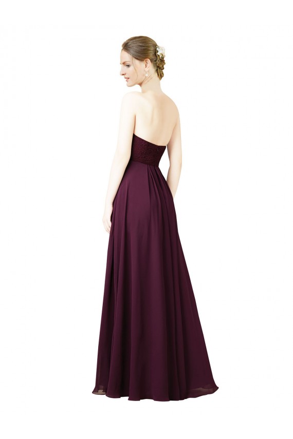 Sweetheart Chiffon Sleeveless Grape Bridesmaid Dress Edinburgh