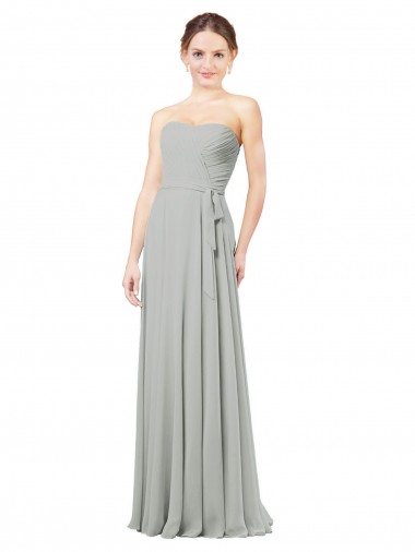 Sweetheart Soft Chiffon Sleeveless Silver Bridesmaid Dresses Edinburgh