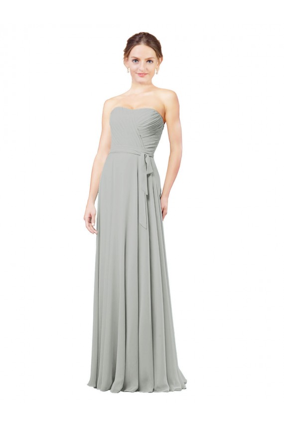 Sweetheart Soft Chiffon Sleeveless Silver Bridesmaid Dresses Edinburgh