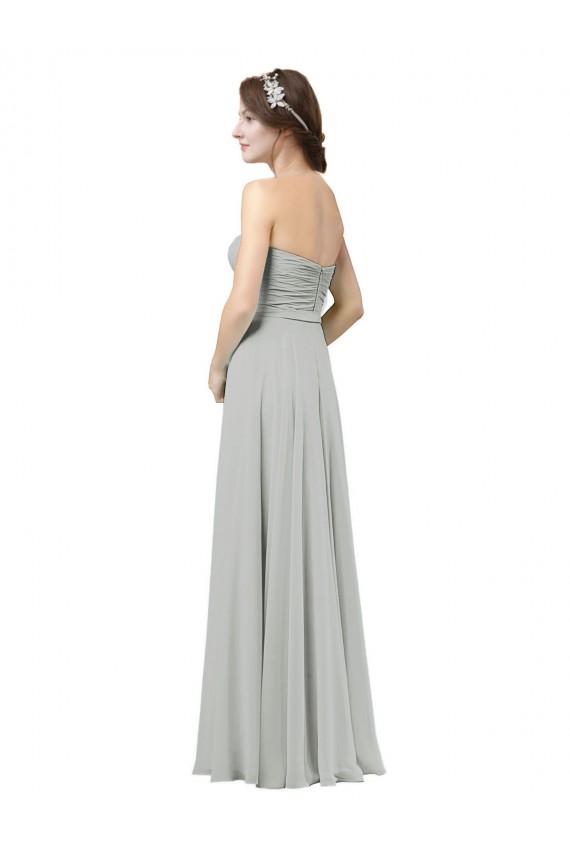 Sweetheart Soft Chiffon Sleeveless Silver Bridesmaid Dresses Edinburgh