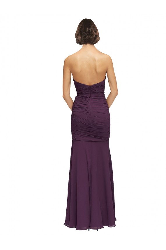 Sweetheart Soft Chiffon Sleeveless Grape Bridesmaid Dress Edinburgh